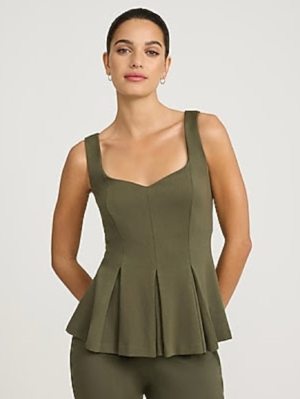 NWT Express Signature Ponte Sweetheart Peplum Tank